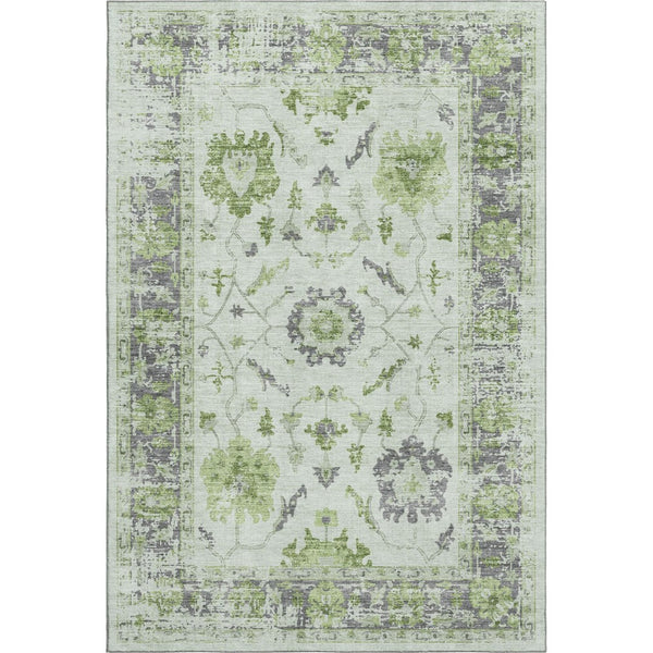 HomeRoots 10' X 14' Mint Green & Gray Oriental Area Rug - Stylish, Washable, UV-Protected for Busy Homes 709890