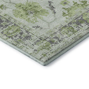 HomeRoots 10' X 14' Mint Green & Gray Oriental Area Rug - Stylish, Washable, UV-Protected for Busy Homes 709890