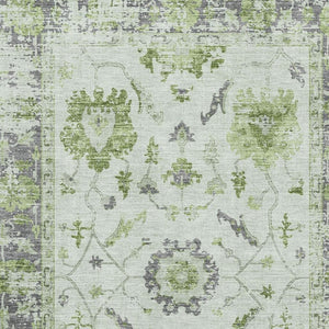 HomeRoots 10' X 14' Mint Green & Gray Oriental Area Rug - Stylish, Washable, UV-Protected for Busy Homes 709890