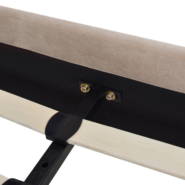 English Elm Jennifer Taylor Home - Aspen King Platform Bed Set With Vertical Tufted Headboard In Mink Beige Velvet - Durable & Stylish B2719P238520