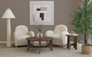 Basset Mirror Dunnigan Brown Oak Cocktail Table - Modern Style With Open X-base, Adjustable Levelers & Warm Finish Brown Wood,Oak Veneers 7099-lr-120