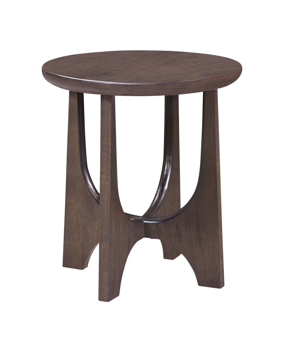 Basset Mirror Dunnigan Brown End Table – Modern X-base Design In Antique Oak Finish For Style And Functionality Brown Wood,Oak Veneers 7099-lr-220