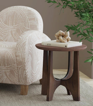 Basset Mirror Dunnigan Brown End Table – Modern X-base Design In Antique Oak Finish For Style And Functionality Brown Wood,Oak Veneers 7099-lr-220