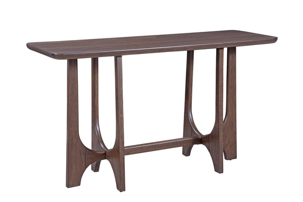 Basset Mirror Dunnigan Brown Oak Console - Modern Design With Adjustable Levelers & Elegant Solid Wood Finish Brown Wood 7099-lr-401