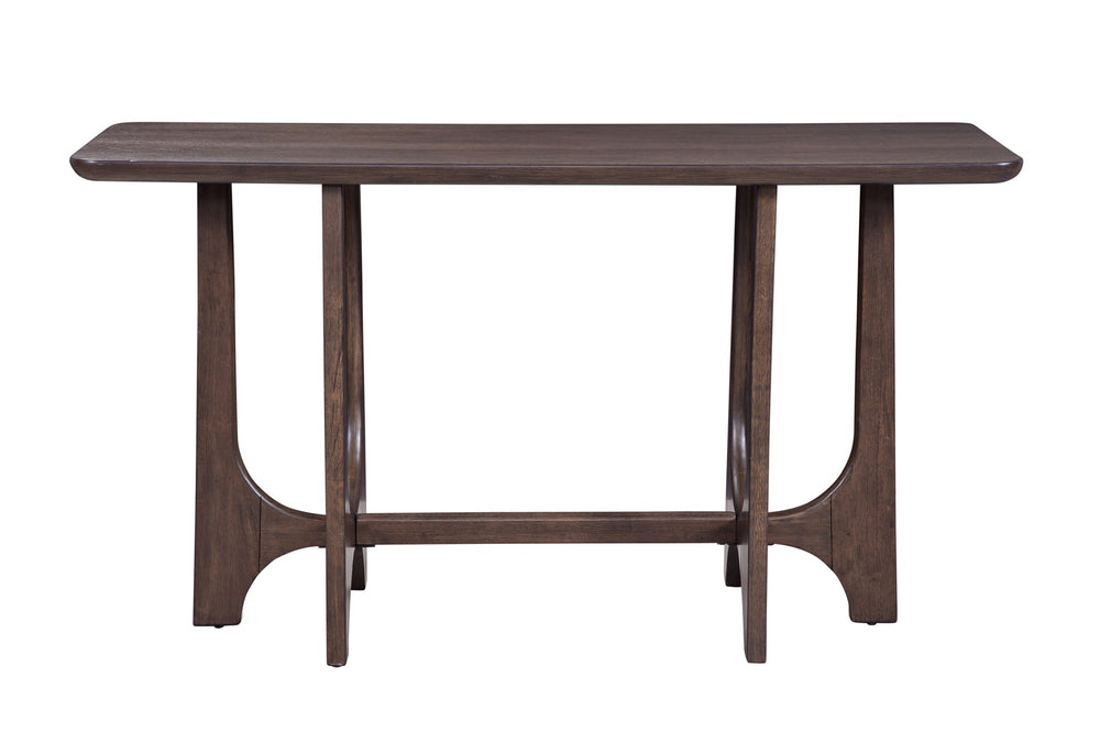 Basset Mirror Dunnigan Brown Oak Console - Modern Design With Adjustable Levelers & Elegant Solid Wood Finish Brown Wood 7099-lr-401