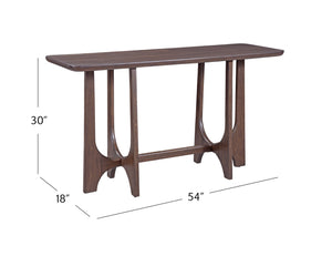 Basset Mirror Dunnigan Brown Oak Console - Modern Design With Adjustable Levelers & Elegant Solid Wood Finish Brown Wood 7099-lr-401