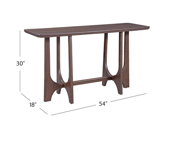 Basset Mirror Dunnigan Brown Oak Console - Modern Design With Adjustable Levelers & Elegant Solid Wood Finish Brown Wood 7099-lr-401