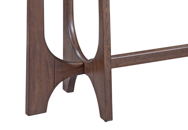 Basset Mirror Dunnigan Brown Oak Console - Modern Design With Adjustable Levelers & Elegant Solid Wood Finish Brown Wood 7099-lr-401