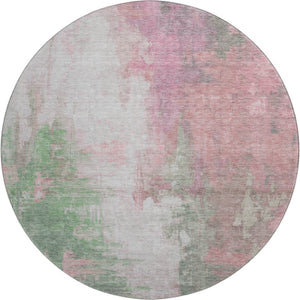 HomeRoots 8' X 10' Washable Blush Green & Gray Abstract Area Rug - Durable, UV Protected, Pet Friendly Design! 709906