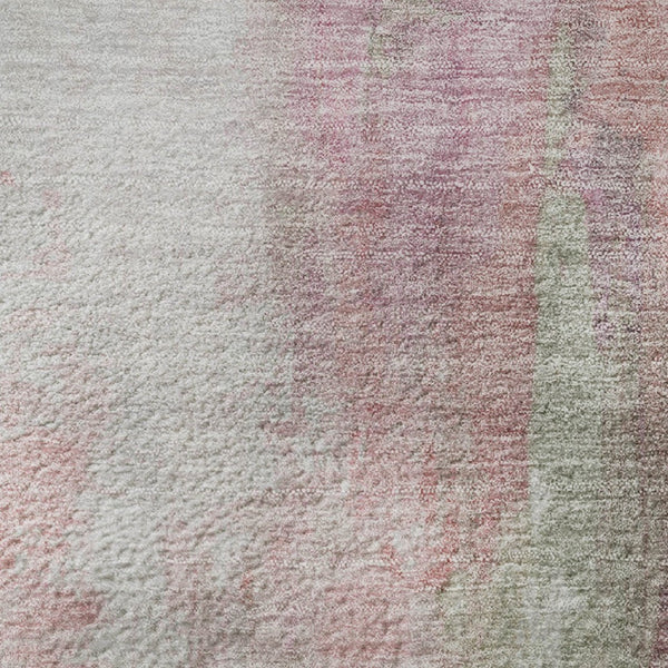 HomeRoots 8' X 10' Washable Blush Green & Gray Abstract Area Rug - Durable, UV Protected, Pet Friendly Design! 709906