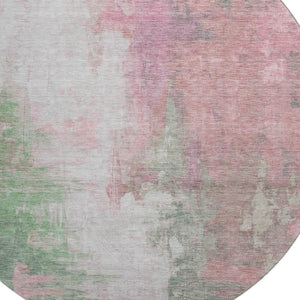 HomeRoots 8' X 10' Washable Blush Green & Gray Abstract Area Rug - Durable, UV Protected, Pet Friendly Design! 709906