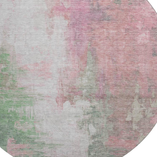 HomeRoots 8' X 10' Washable Blush Green & Gray Abstract Area Rug - Durable, UV Protected, Pet Friendly Design! 709906