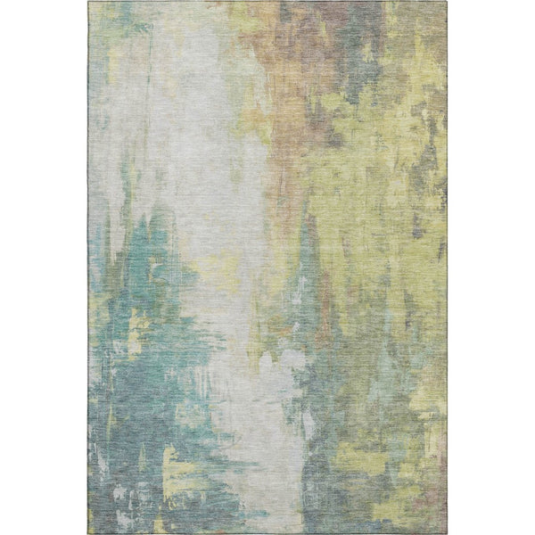 HomeRoots 10' X 14' Pale Aqua Ivory Teal Abstract Area Rug – Durable, Washable, UV-Protected & Kid-Friendly! 709920