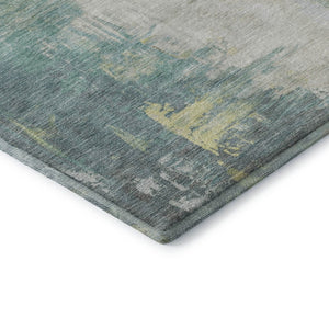 HomeRoots 10' X 14' Pale Aqua Ivory Teal Abstract Area Rug – Durable, Washable, UV-Protected & Kid-Friendly! 709920