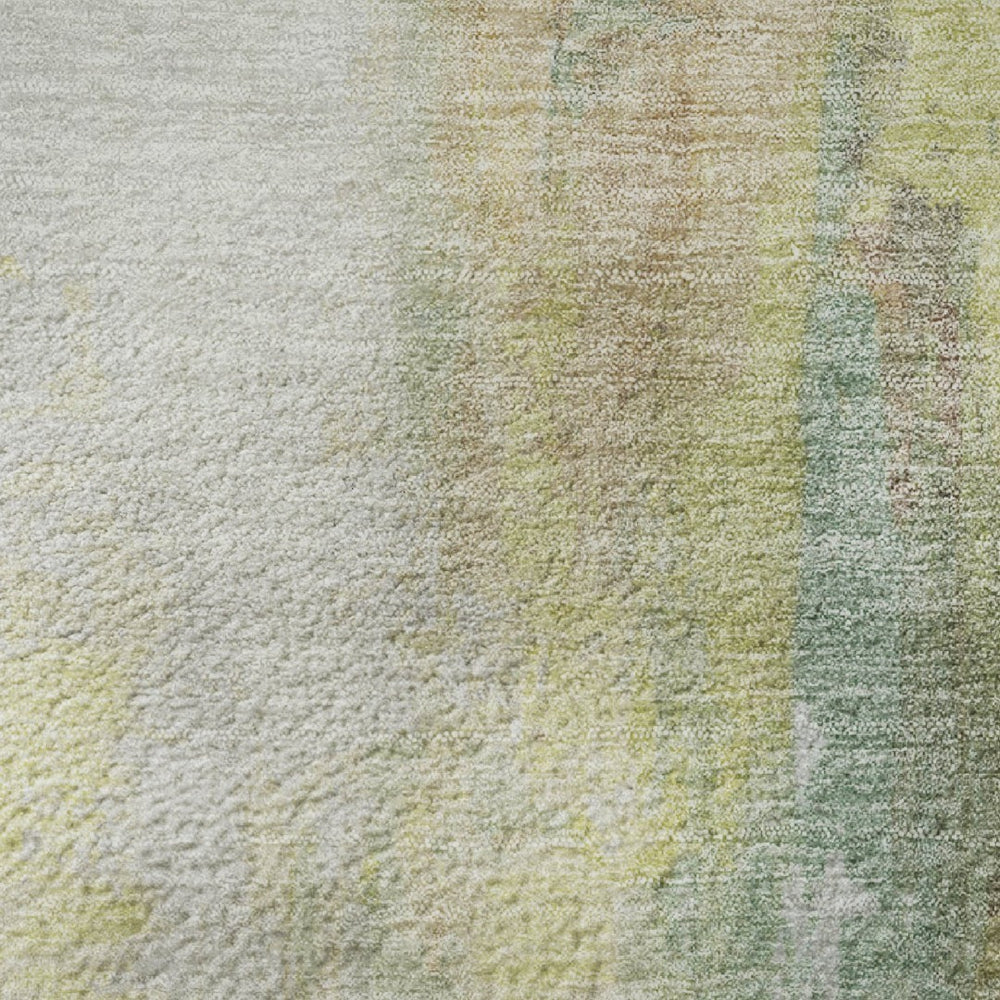 HomeRoots 10' X 14' Pale Aqua Ivory Teal Abstract Area Rug – Durable, Washable, UV-Protected & Kid-Friendly! 709920