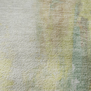 HomeRoots 10' X 14' Pale Aqua Ivory Teal Abstract Area Rug – Durable, Washable, UV-Protected & Kid-Friendly! 709920