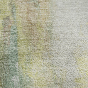 HomeRoots 10' X 14' Pale Aqua Ivory Teal Abstract Area Rug – Durable, Washable, UV-Protected & Kid-Friendly! 709920