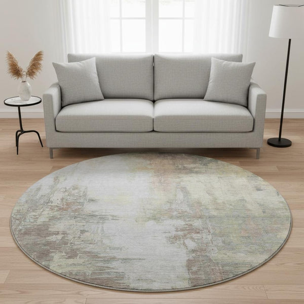 HomeRoots 8' X 10' Modern Tan Beige Gray Abstract Washable Area Rug - UV Protected, Stain Resistant Elegance 709924
