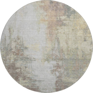 HomeRoots 8' X 10' Modern Tan Beige Gray Abstract Washable Area Rug - UV Protected, Stain Resistant Elegance 709924