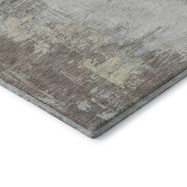 HomeRoots 8' X 10' Modern Tan Beige Gray Abstract Washable Area Rug - UV Protected, Stain Resistant Elegance 709924