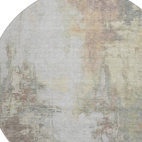 HomeRoots 8' X 10' Modern Tan Beige Gray Abstract Washable Area Rug - UV Protected, Stain Resistant Elegance 709924