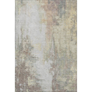HomeRoots 9' X 12' Tan Beige Gray Abstract Area Rug - Stylish, Stain Resistant & UV Protected for Modern Homes 709925