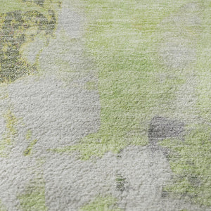 HomeRoots 8' X 10' Elegant Artichoke Green Abstract Area Rug - Washable, UV Protected, Pet-Friendly Design! 709930