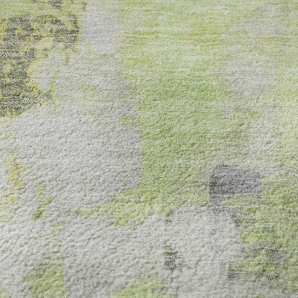 HomeRoots 8' X 10' Elegant Artichoke Green Abstract Area Rug - Washable, UV Protected, Pet-Friendly Design! 709930