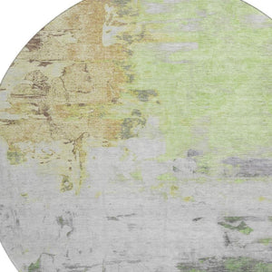HomeRoots 8' X 10' Elegant Artichoke Green Abstract Area Rug - Washable, UV Protected, Pet-Friendly Design! 709930