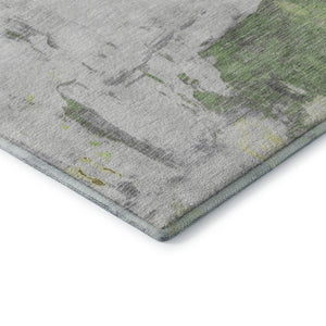 HomeRoots 10' X 14' Artichoke Green & Gold Abstract Washable Area Rug - UV Protected, Stain Resistant Design 709932