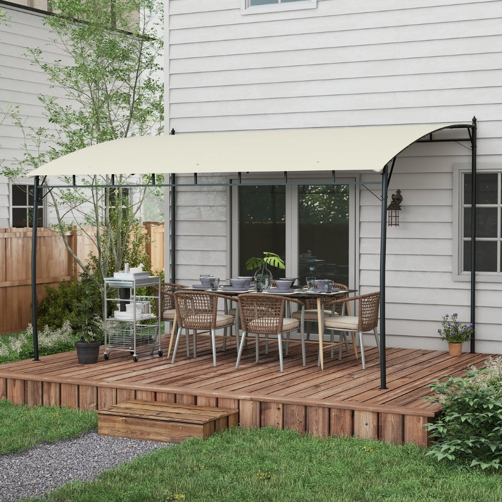 English Elm Outsunny Steel Pergola Gazebo with Uv Canopy for Patio Deck or Backyard Shade W2225P174147