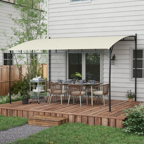 English Elm Outsunny Steel Pergola Gazebo with Uv Canopy for Patio Deck or Backyard Shade W2225P174147