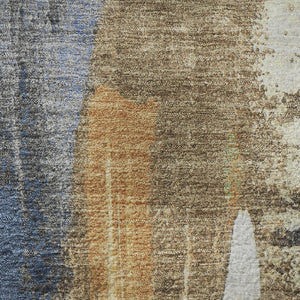 HomeRoots 9' X 12' Abstract Washable Area Rug in Navy Blue & Ivory - UV Protected, Stain Resistant & Durable Design 709961