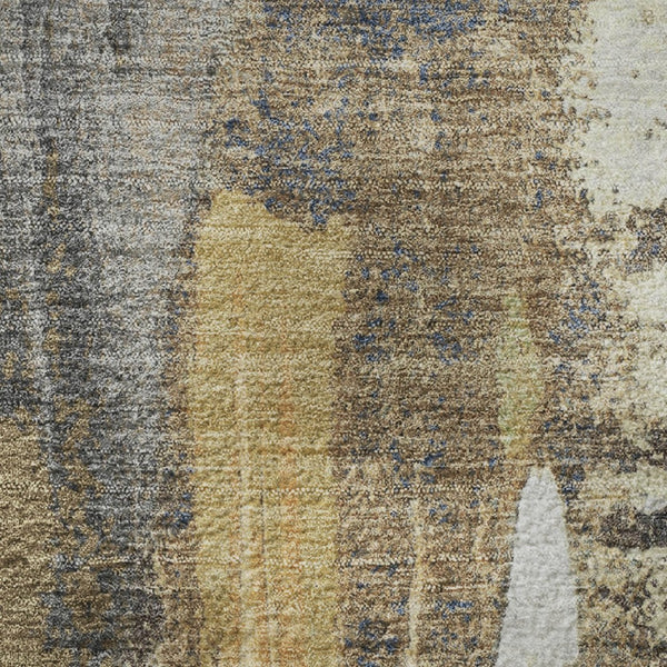 HomeRoots 8' X 10' Stylish Taupe Ivory and Gray Abstract Area Rug - Washable, UV Protected, Non-Slip Backing 709966