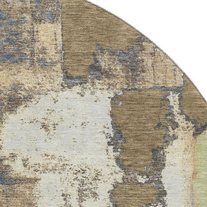 HomeRoots 8' X 10' Stylish Taupe Ivory and Gray Abstract Area Rug - Washable, UV Protected, Non-Slip Backing 709966