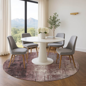 HomeRoots 8' X 10' Stylish Blush Charcoal Ivory Abstract Washable Area Rug with UV Protection & Non-Slip Backing 709978