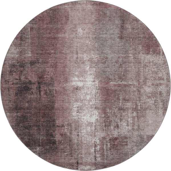 HomeRoots 8' X 10' Stylish Blush Charcoal Ivory Abstract Washable Area Rug with UV Protection & Non-Slip Backing 709978