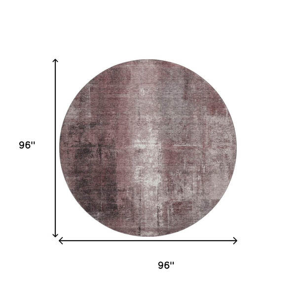HomeRoots 8' X 10' Stylish Blush Charcoal Ivory Abstract Washable Area Rug with UV Protection & Non-Slip Backing 709978