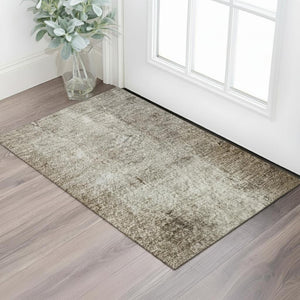 HomeRoots 5' X 8' Washable Abstract Area Rug in Brown, Gray & Ivory - Durable, UV-Protected, Non-Slip Design! 709982