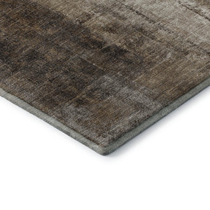 HomeRoots 8' X 10' Washable Abstract Area Rug in Brown, Gray, and Ivory - UV Protected, Stain Resistant Design 709984