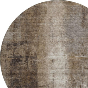 HomeRoots 8' X 10' Washable Abstract Area Rug in Brown, Gray, and Ivory - UV Protected, Stain Resistant Design 709984