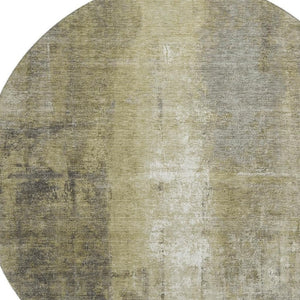 HomeRoots 8' X 10' Gold Charcoal Silver Abstract Washable Area Rug with UV Protection for Modern Homes 709990