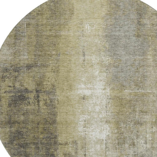 HomeRoots 8' X 10' Gold Charcoal Silver Abstract Washable Area Rug with UV Protection for Modern Homes 709990