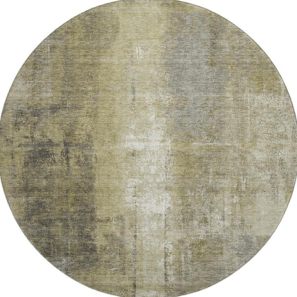 HomeRoots 8' X 10' Gold Charcoal Silver Abstract Washable Area Rug with UV Protection for Modern Homes 709990