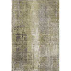HomeRoots 10' X 14' Gold Charcoal & Silver Abstract Washable Area Rug - UV Protected, Stain-Resistant Design 709992
