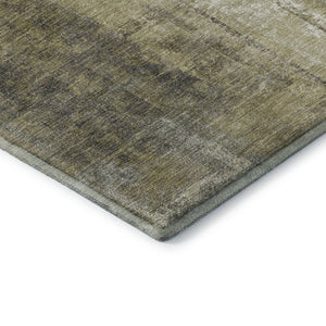 HomeRoots 10' X 14' Gold Charcoal & Silver Abstract Washable Area Rug - UV Protected, Stain-Resistant Design 709992