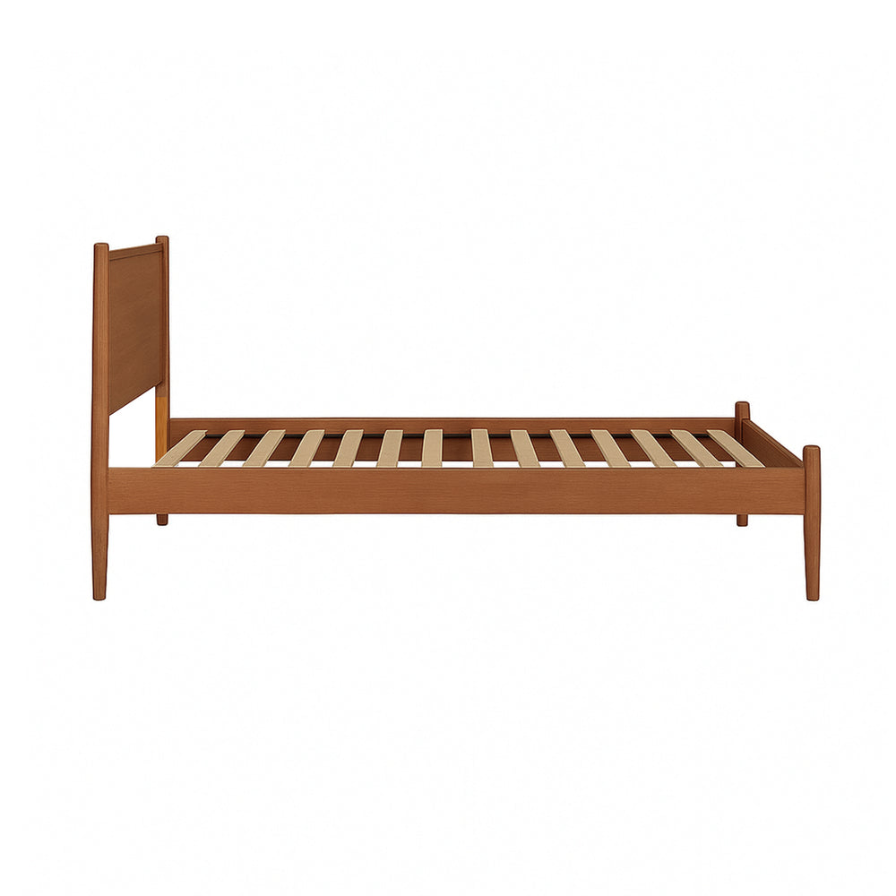 English Elm Mid-Century Twin Platform Bed In Warm Oak Finish – Stylish, Durable Design For Small Spaces! B016S00021