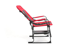 English Elm Camping Director Chair with Side Table, Cup Holder & Mesh Back, Heavy-Duty Folding Seat for Outdoor Events Red W640P224441