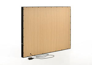 English Elm 2pc Black Vanity Set with LED Lighted Mirror, Glass Top, 5 Smooth-Glide Drawers & Crystal Knobs B2741S00139