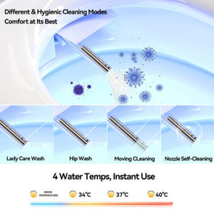 English Elm Unique Smart One Piece Toilet Bidet Combo with Auto Lid Warm Air Dryer Heated Seat W3133P476384